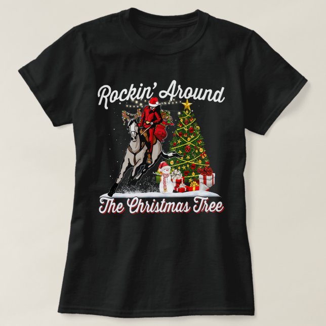 Rockin rund um den Weihnachtsbaum T - Shirt Funny  (Design vorne)