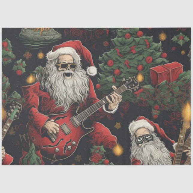 Rockin' Santa Tissue Paper Seidenpapier (Vorderseite)