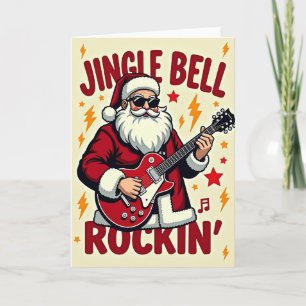 Rockin' Santa-Weihnachtskarte Karte
