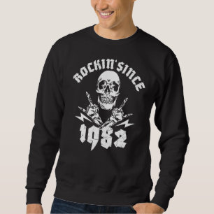 Rockin' Seit 1982 40 Jahre alte Skull Rock Hands Sweatshirt