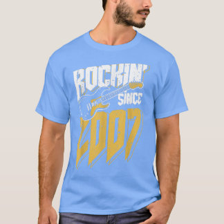 Rockin' Seit 2007 Vintag Rock Music Fan 15. Bir T-Shirt
