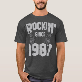 Rockin' Since 1987 Vintage Rock Music Fan 35th Bir T-Shirt