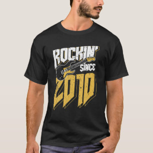 Rockin' Since 2010 Vintage Rock Music Fan 12Th Bir T-Shirt