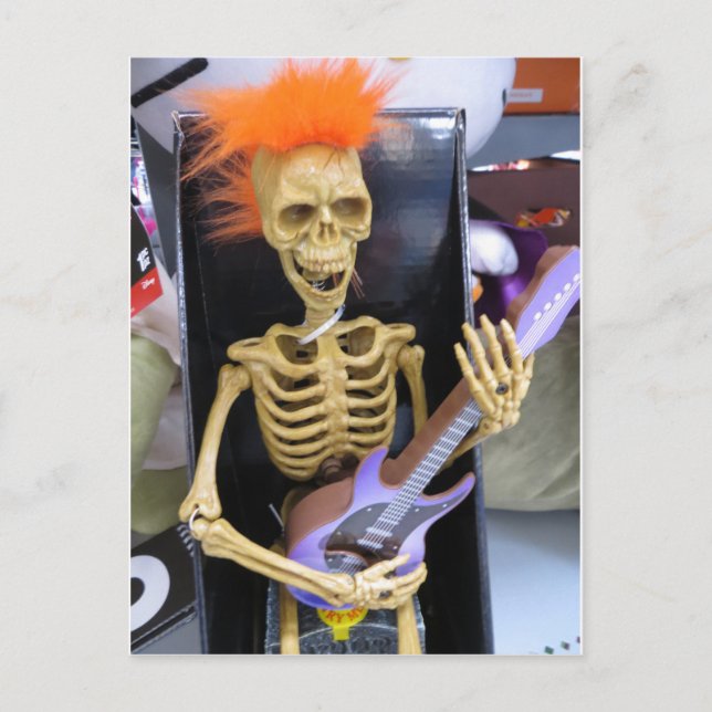 Rockin Skeleton Postkarte (Vorderseite)