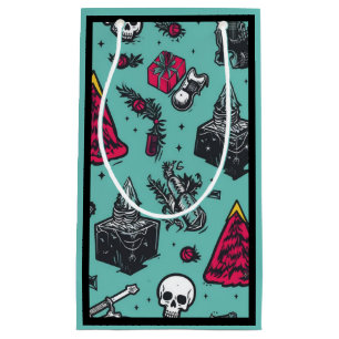 Rockin' Skull Gift Bag (Sea Foam) Kleine Geschenktüte
