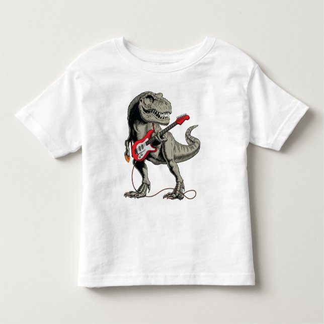 Rockin' T-Rex: Dinosaurier spielt Gitarre Kleinkind T-shirt (Vorderseite)