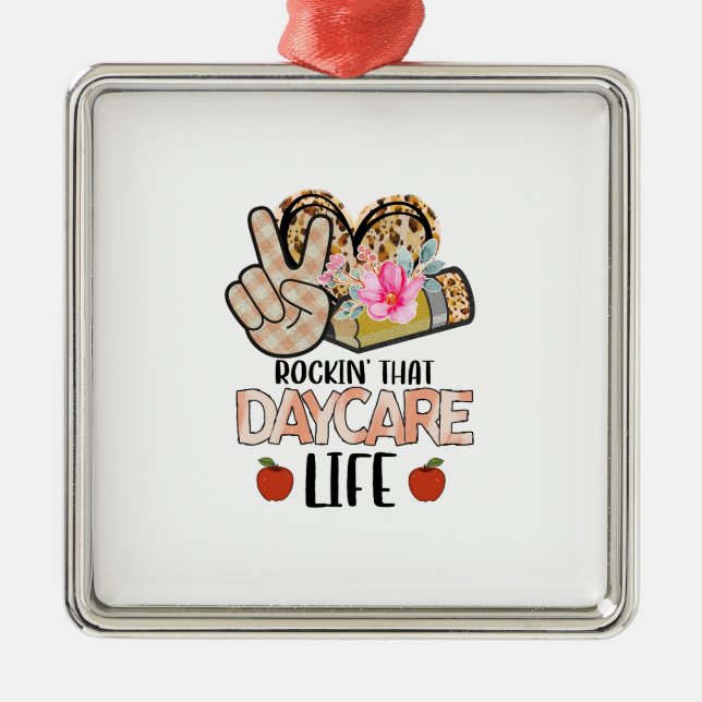 Rockin That Daycare Life Ornament Aus Metall (Vorne)