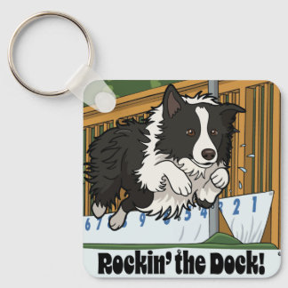 Rockin’ the Dock! Border Collie Dock Diving Schlüsselanhänger