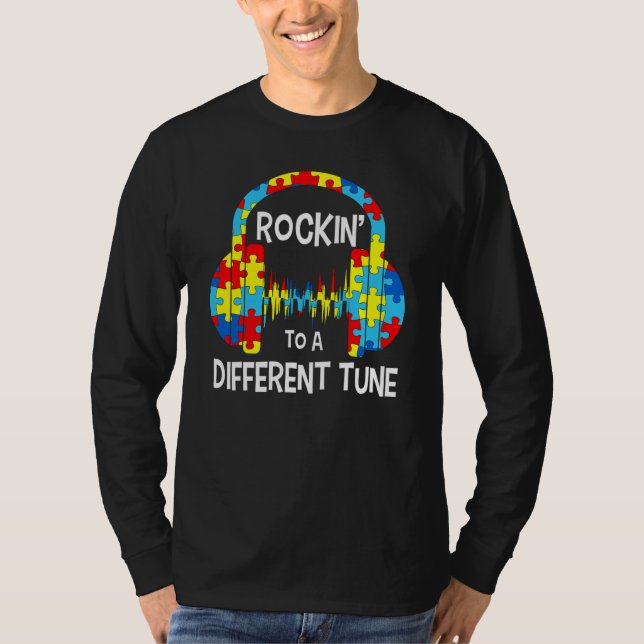 Rockin To A Different Tune Autistic Awarenes Men W T-Shirt (Vorderseite)