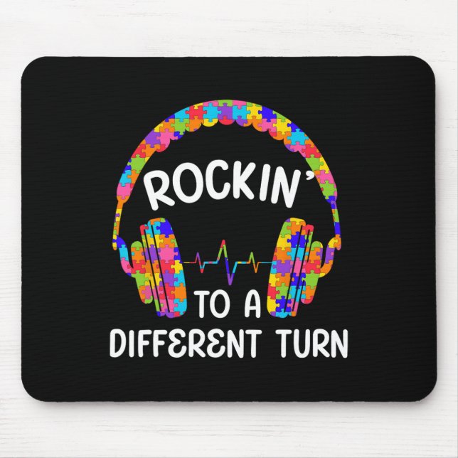 Rockin 'To A Different Tune Autistischer Autismus- Mousepad (Vorne)