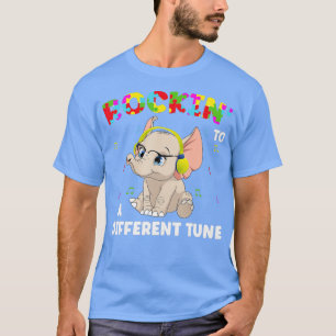 Rockin to Different Tune Dancing Elephant Autismus T-Shirt