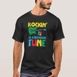 Rockin To Different Tune Gitarre Autismus-Bewussts T-Shirt