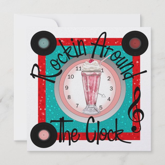 Rockin' Um das Party der Uhr - SRF Einladung (Vorderseite)