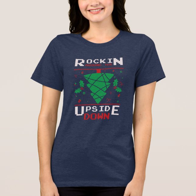 Rockin' um den Kopf nach unten Tri-Blend Shirt (Vorderseite)