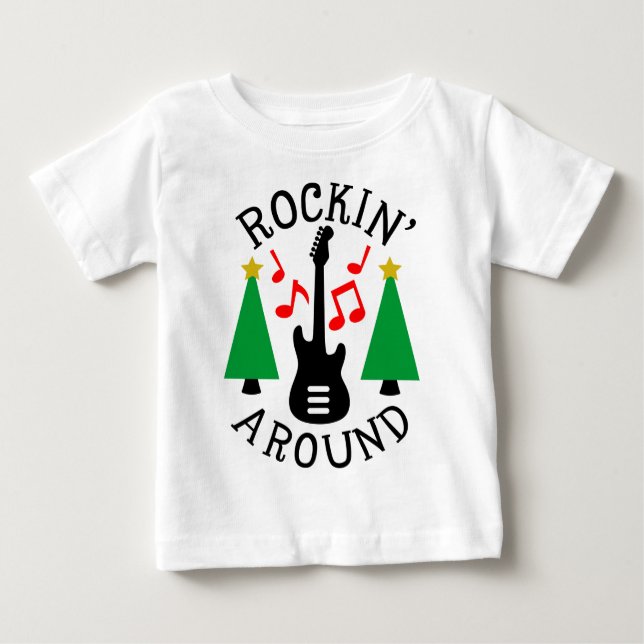 Rockin' Um den Weihnachtsbaum Baby T-shirt (Vorderseite)