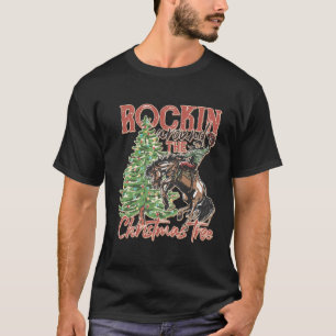 Rockin' um den Weihnachtsbaum Cowboy Santa Rid T-Shirt