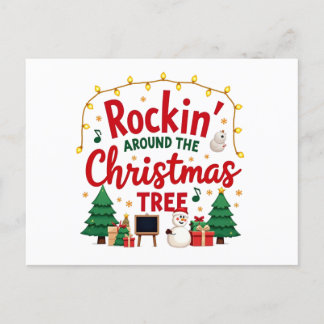 Rockin um den Weihnachtsbaum Postkarte