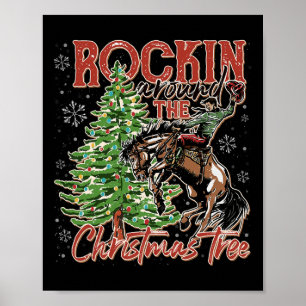 Rockin' um den Weihnachtsbaum Santa Rid Poster
