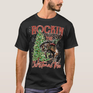Rockin' um den Weihnachtsbaum Santa Rid T-Shirt
