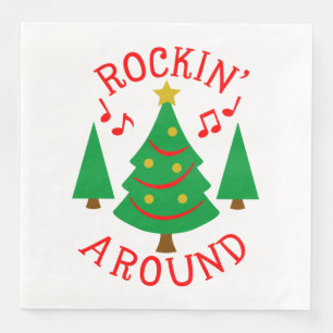 Rockin' Um den Weihnachtsbaum Serviette