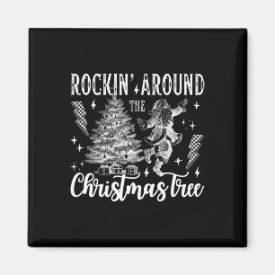 Rockin' um den Weihnachtsbaum tanzen Santa Cl Magnet