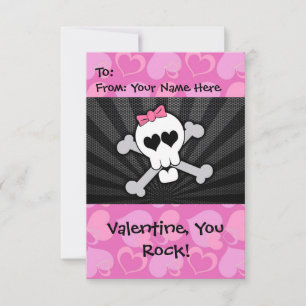 Rockin' Valentine Skull Einladung