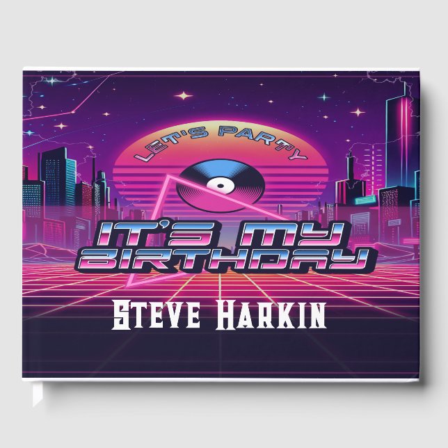 Rockin Vaporwave Party Gästebuch (Vorderseite)