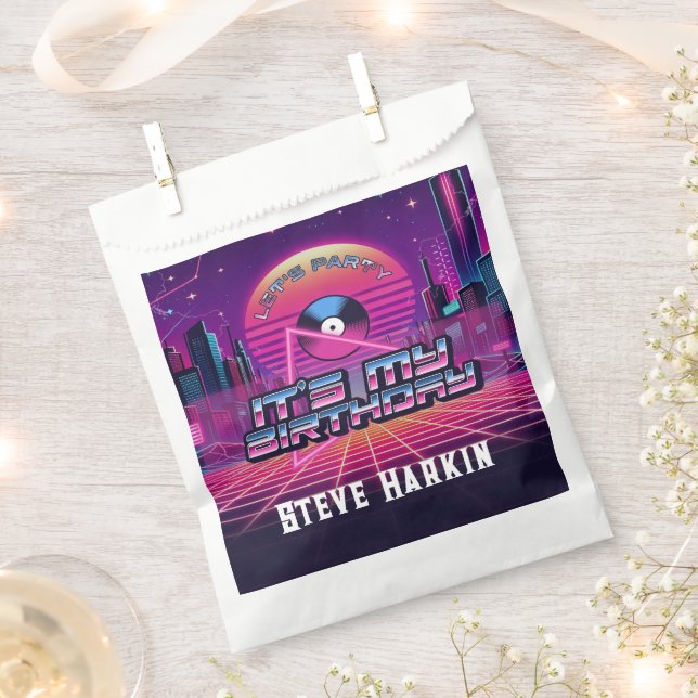 Rockin Vaporwave Party Geschenktütchen (Ausgeschnitten)