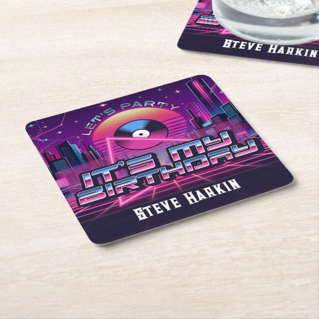 Rockin Vaporwave Party Rechteckiger Pappuntersetzer (angewinkelt)