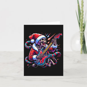 Rockin' Xmas Skeleton - Electric Guitar Holiday De Karte