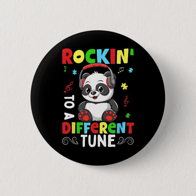 Rockin 'zu einem anderen Autismus  Button (Vorderseite)