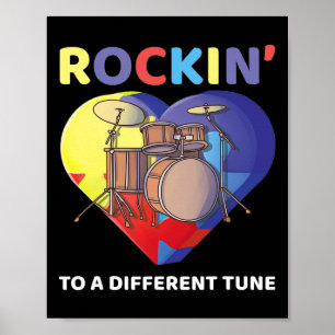 Rockin' zu einem anderen Tune Autismus Bewusstsein Poster