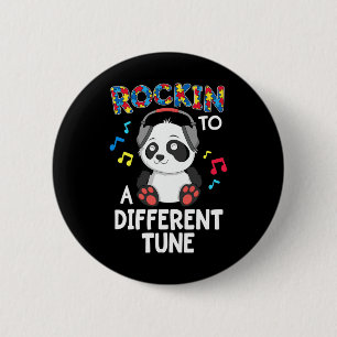 Rockin' zu einem anderen Tune Panda Autismus Bewus Button