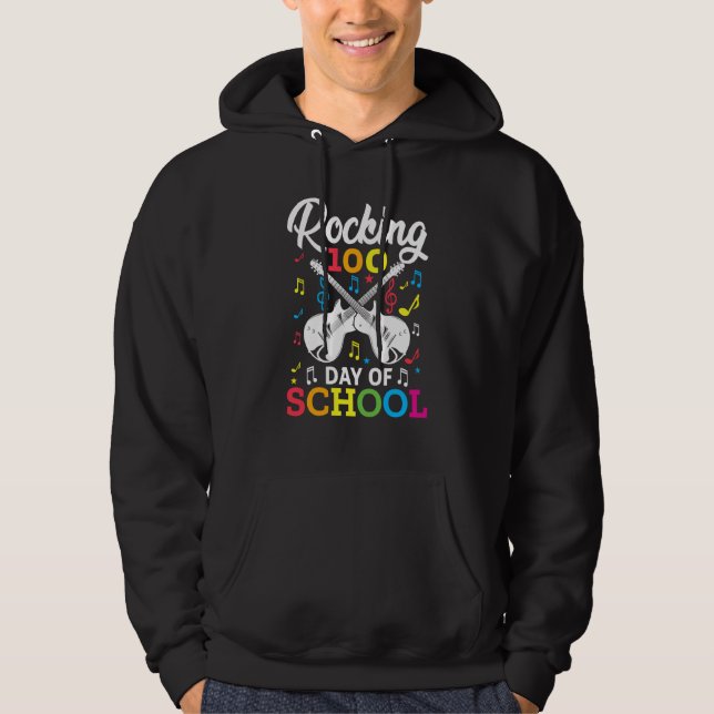 Rocking 100 Days of School Music Item Guitar Graph Hoodie (Vorderseite)
