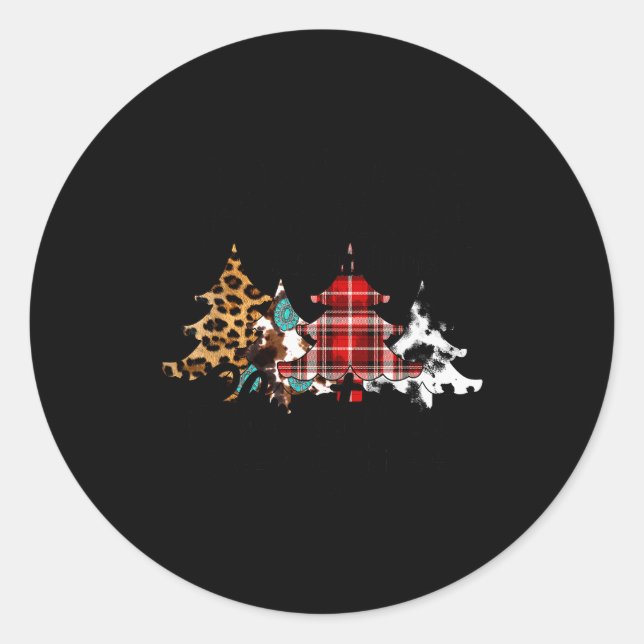 Rocking Around The Christmas Tree Buffalo Plaid Ch Runder Aufkleber (Vorderseite)