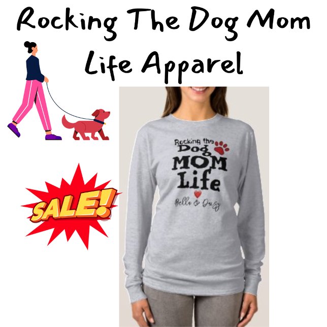 Rocking der Hunde Mama Life DOG NAME Paw Print Hea T-Shirt (Rocking The Dog Mom Life Sweatshirt)