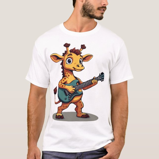 Rocking giraffe with guitar Classic T-Shirt (Vorderseite)