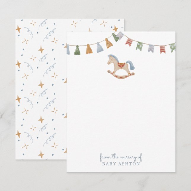 Rocking Horese aus dem Kinderzimmer der Karte (Vorne/Hinten)