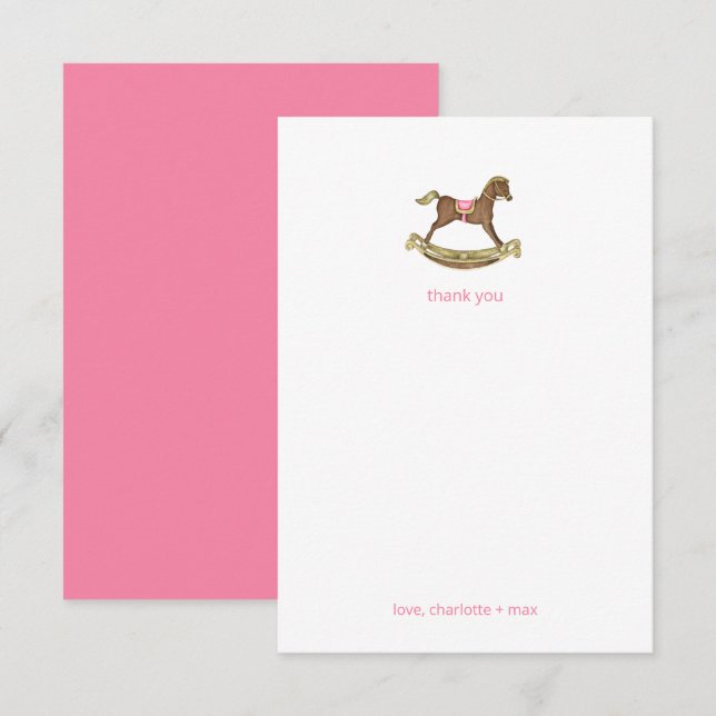 Rocking Horgirl Baby Dusche Danke (Vorne/Hinten)