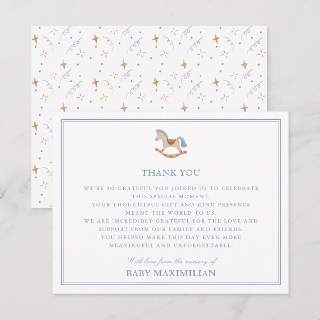 Rocking Horse, aus dem Kinderzimmer von, danke, da Einladung (Vorne/Hinten)