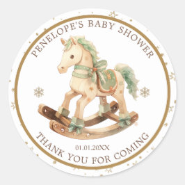 Rocking Horse Baby Dusche Vielen Dank Runder Aufkleber