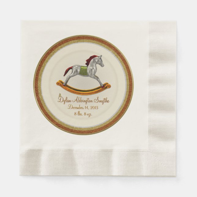 Rocking Horse Baby (Personalisiert) Serviette (Vorderseite)