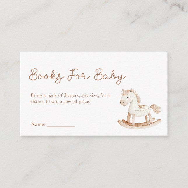 Rocking Horse Baby Shower Books for Baby Begleitkarte (Vorderseite)
