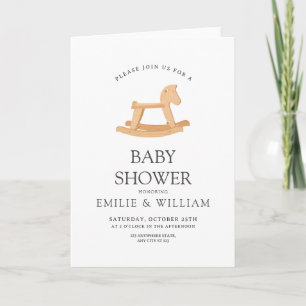 Rocking Horse Baby Shower Einladung, Minimalistisc Einladung