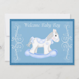 Rocking Horse Baby Shower Invitation (Boy) Einladung