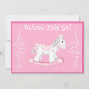 Rocking Horse Baby Shower Invitation (Girl) Einladung