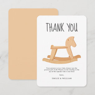 Rocking Horse Baby Shower Minimalistisch Gender Ne Dankeskarte