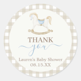 Rocking Horse Baby Shower Round Sticker