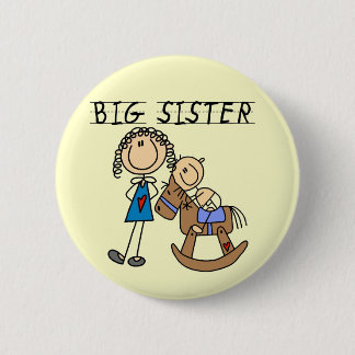 Rocking Horse Big Sister T - Shirt und Geschenke Button