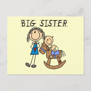 Rocking Horse Big Sister T - Shirt und Geschenke Postkarte
